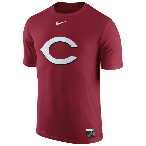 Cincinnati Reds Red Authentic Collection Legend Logo 1.5 Performance Dri-FIT T-Shirt