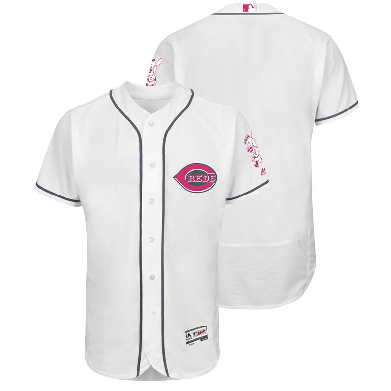 Cincinnati Reds White Home 2016 Mother's Day Flex Base Jersey