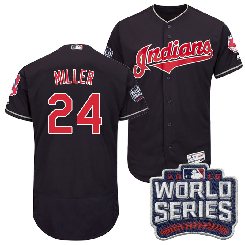 Cleveland Indians Andrew Miller #24 Navy 2016 World Series Bound Flex Base Jersey