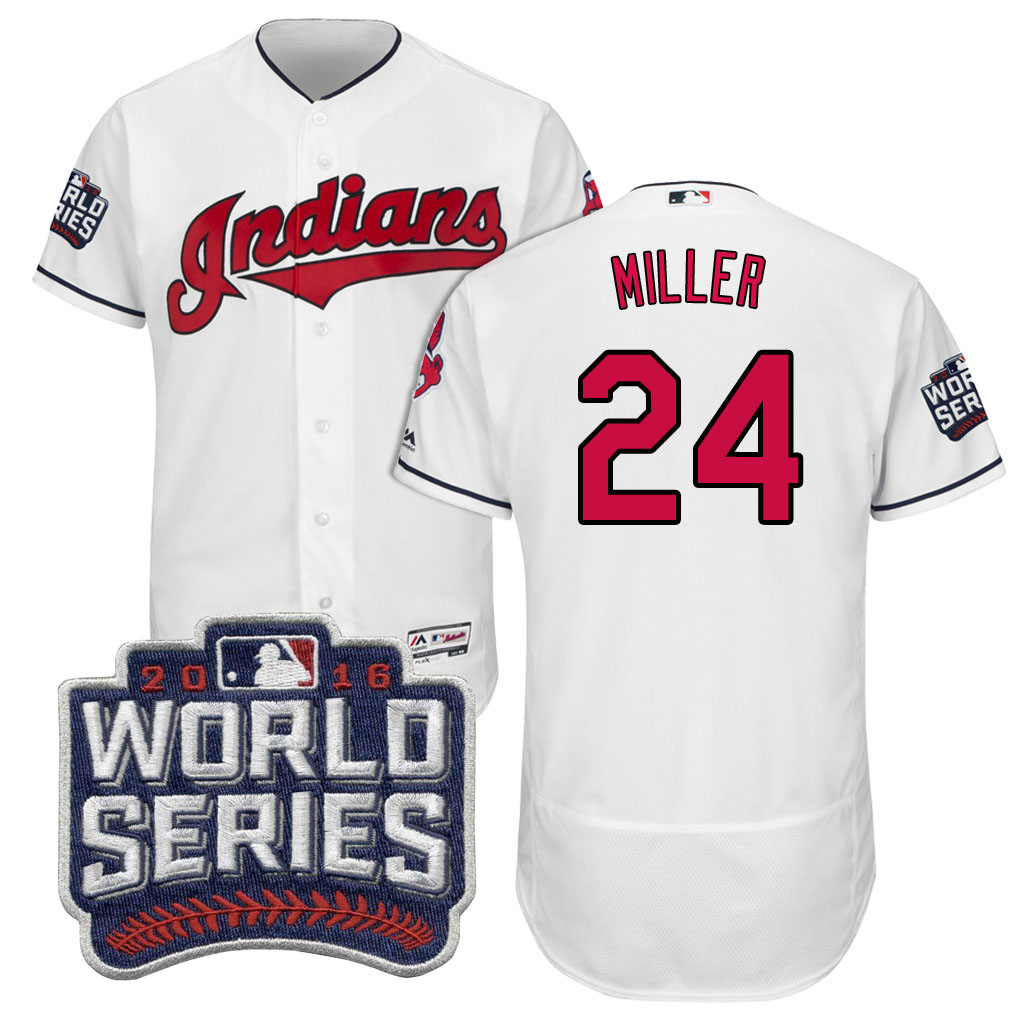 Cleveland Indians Andrew Miller #24 White 2016 World Series Bound Flex Base Jersey