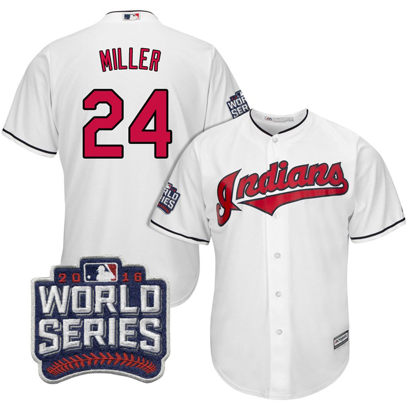 Cleveland Indians Andrew Miller #24 White 2016 World Series Bound Cool Base Jersey