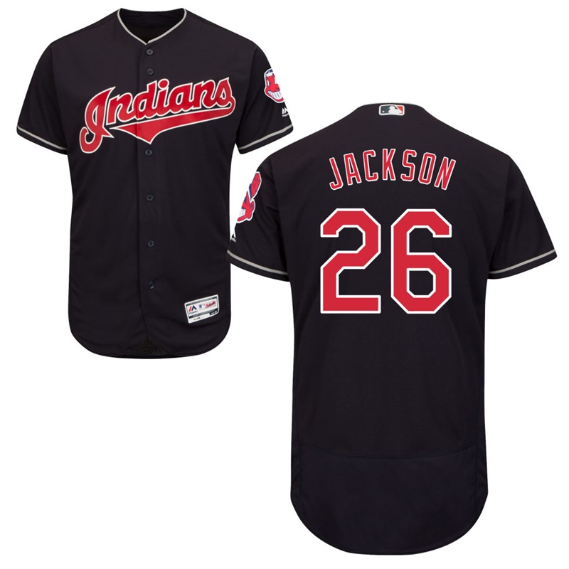 Men Cleveland Indians Austin Jackson #26 Navy Alternate Flex Base Jersey