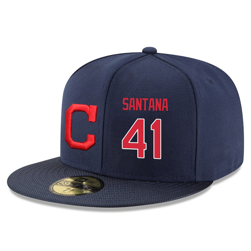 Cleveland Indians Carlos Santana Navy 59FIFTY Fitted Hat