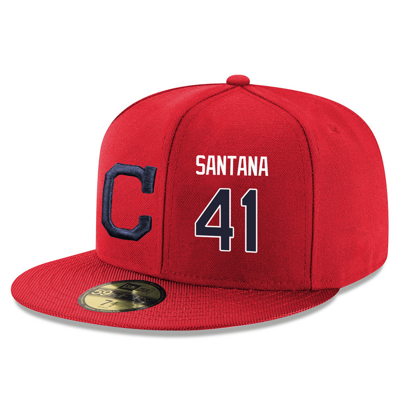 Cleveland Indians Carlos Santana Red 59FIFTY Fitted Hat