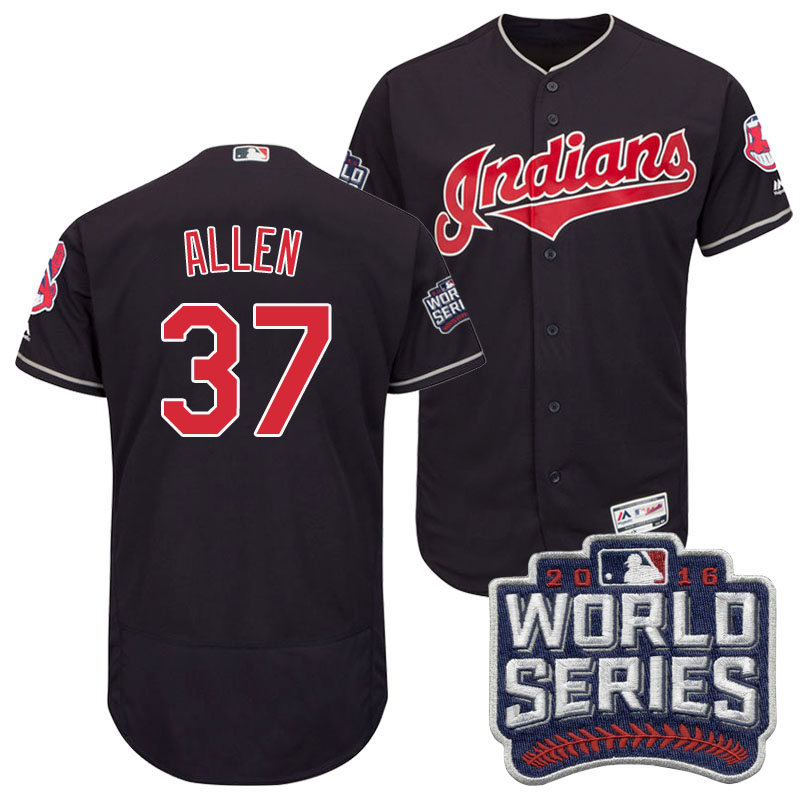 Cleveland Indians Cody Allen #37 Navy 2016 World Series Bound Flex Base Jersey