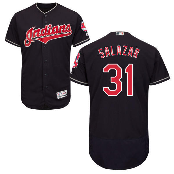 Cleveland Indians Danny Salazar #31 Majestic Navy Authentic Collection Flexbase Jersey