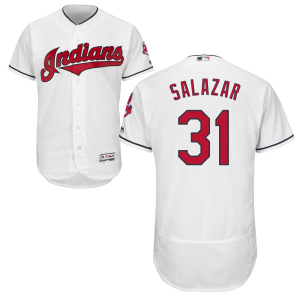 Cleveland Indians Danny Salazar #31 Majestic White Authentic Collection Flexbase Jersey