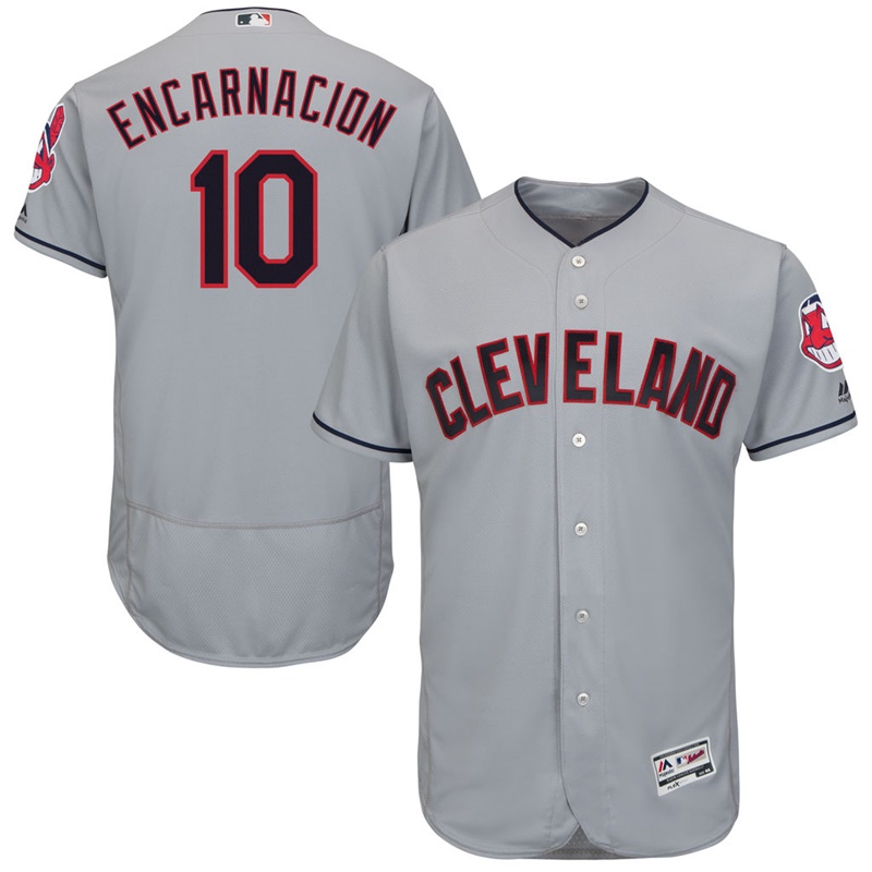 Cleveland Indians Edwin Encarnacion #10 Gray Authentic Collection Flex Base Jersey