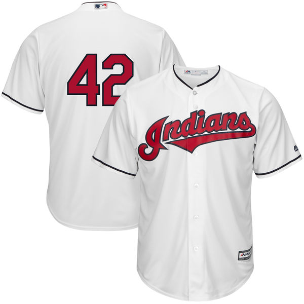 Cleveland Indians Jackie Robinson #42 Majestic White Cool Base Jersey