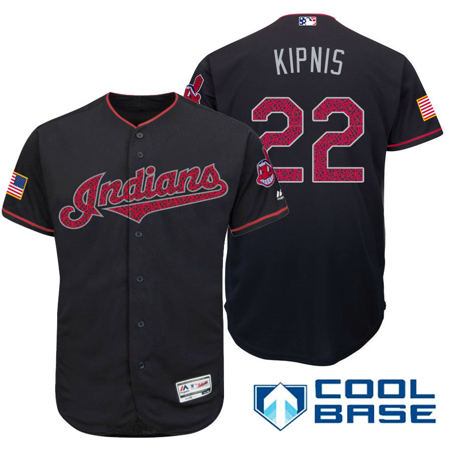 Cleveland Indians #22 Jason Kipnis Navy Stars & Stripes 2016 Independence Day Cool Base Jersey