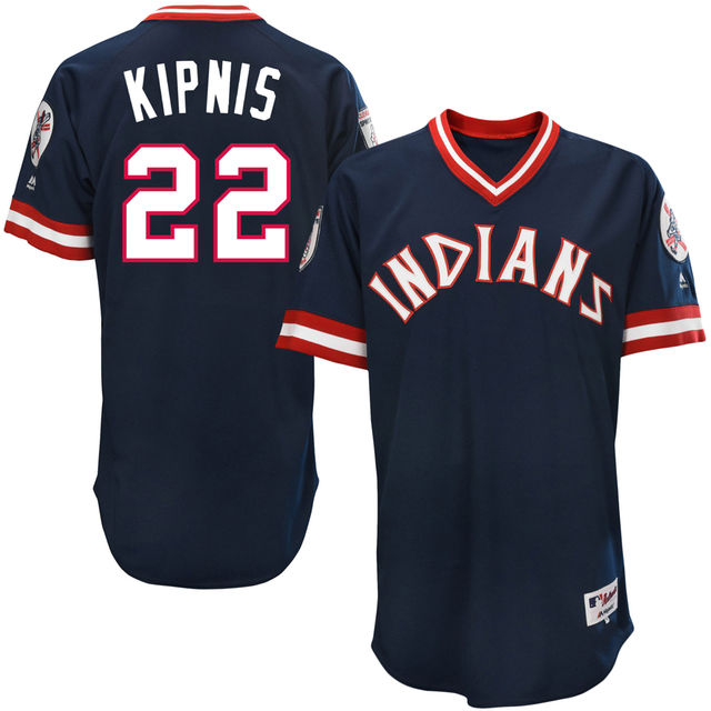 Cleveland Indians Jason Kipnis #22 Majestic Navy Authentic Turn Back the Clock Jersey