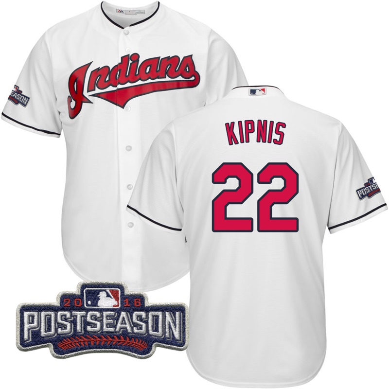 Cleveland Indians Jason Kipnis #22 AL Central Division Champions White 2016 Postseason Patch Cool Base Jersey