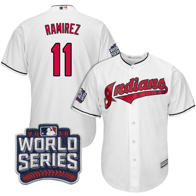 Cleveland Indians Jose Ramirez #11 White 2016 World Series Bound Cool Base Jersey