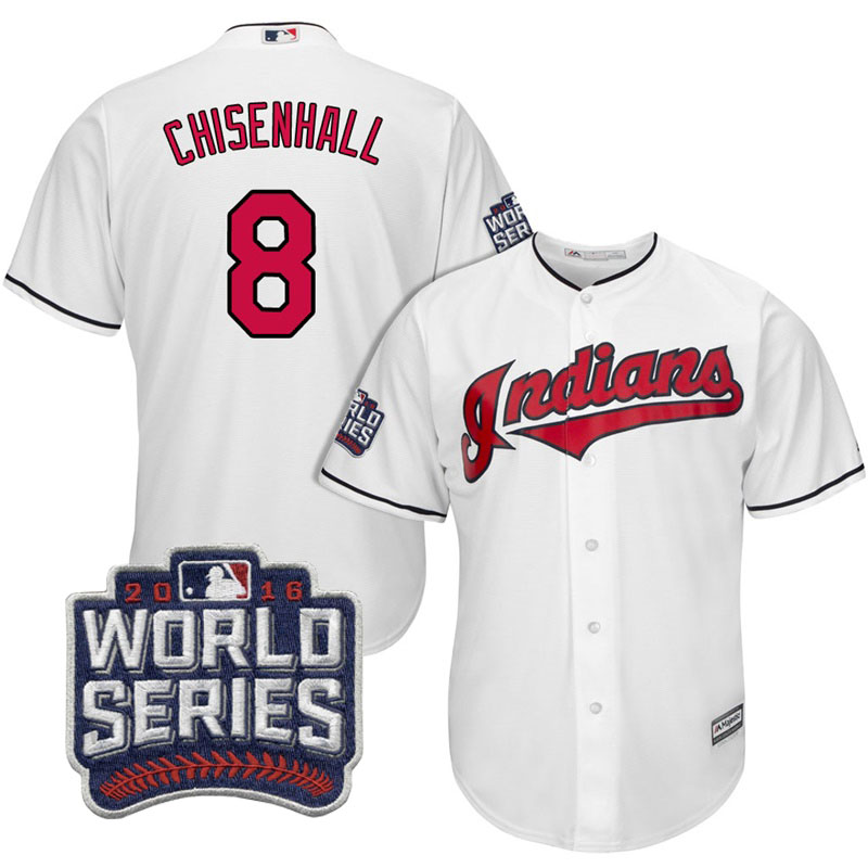 Cleveland Indians Lonnie Chisenhall #8 White 2016 World Series Bound Cool Base Jersey