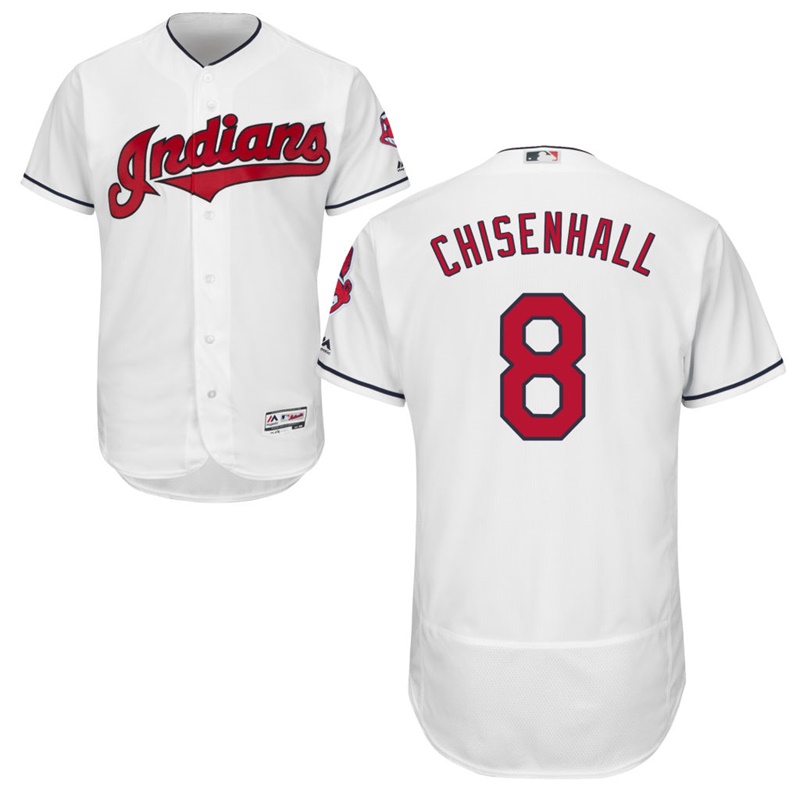 Cleveland Indians Lonnie Chisenhall #8 Road White Authentic Collection Flex Base Jersey