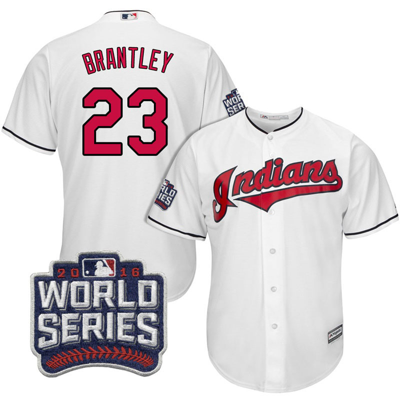 Cleveland Indians Michael Brantley #23 White 2016 World Series Bound Cool Base Jersey