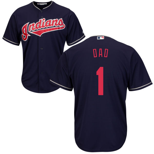 Cleveland Indians Majestic Navy Father's Day Gift Authentic Jersey