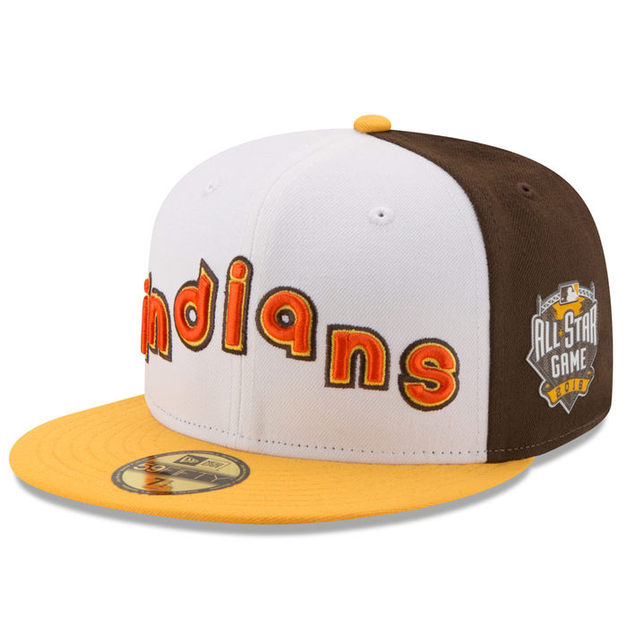 Cleveland Indians New Era White/Yellow Home Run Derby 2016 All-Star Game Patch Authentic Collection 59FIFTY Fitted Hat