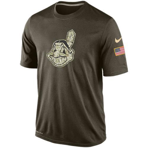 Cleveland Indians Olive Camo Team Logo Baseball T-Shirt