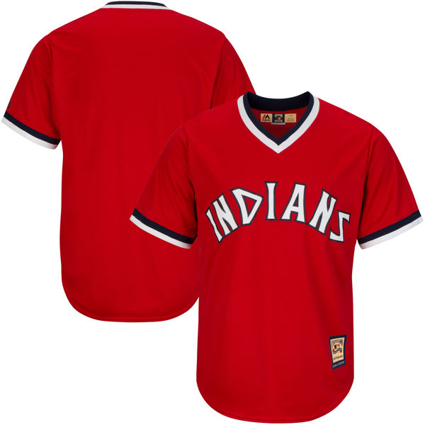 Cleveland Indians Red Majestic Cooperstown Cool Base Jersey