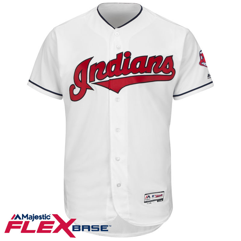 Cleveland Indians Majestic White Flexbase Authentic Collection Jersey