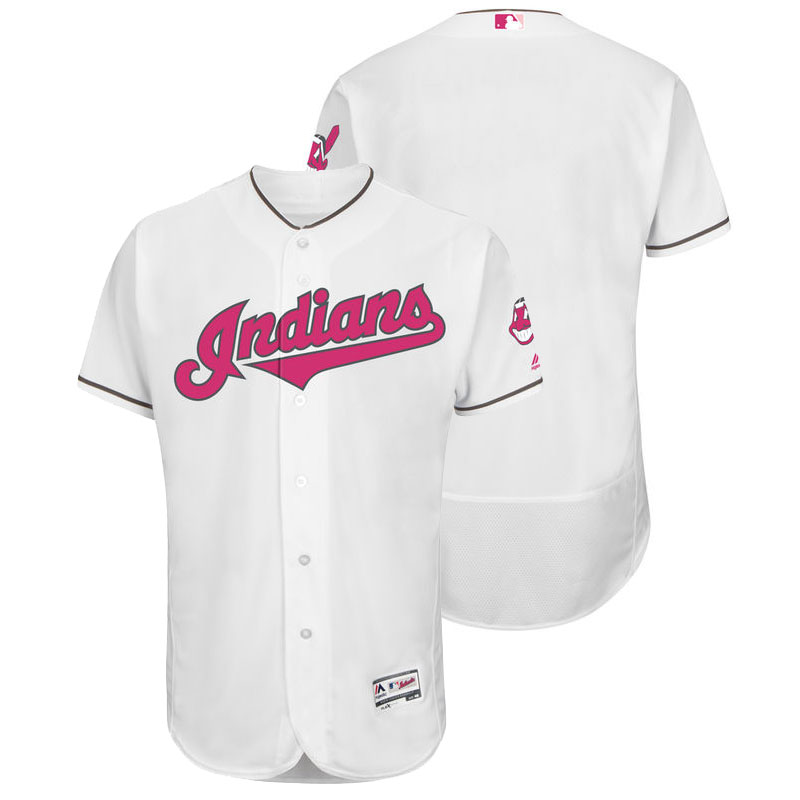 Cleveland Indians White Home 2016 Mother's Day Flex Base Jersey