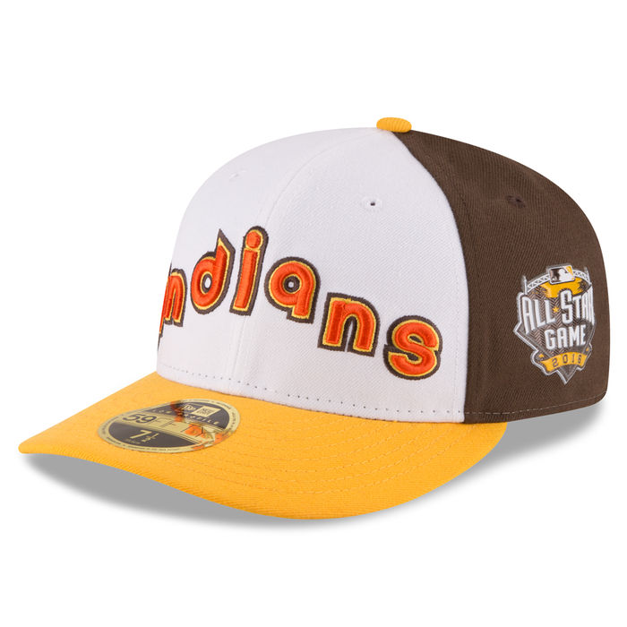 Cleveland Indians New Era White/Yellow Home Run Derby 2016 All-Star Game Patch Low Profile 59FIFTY Fitted Hat