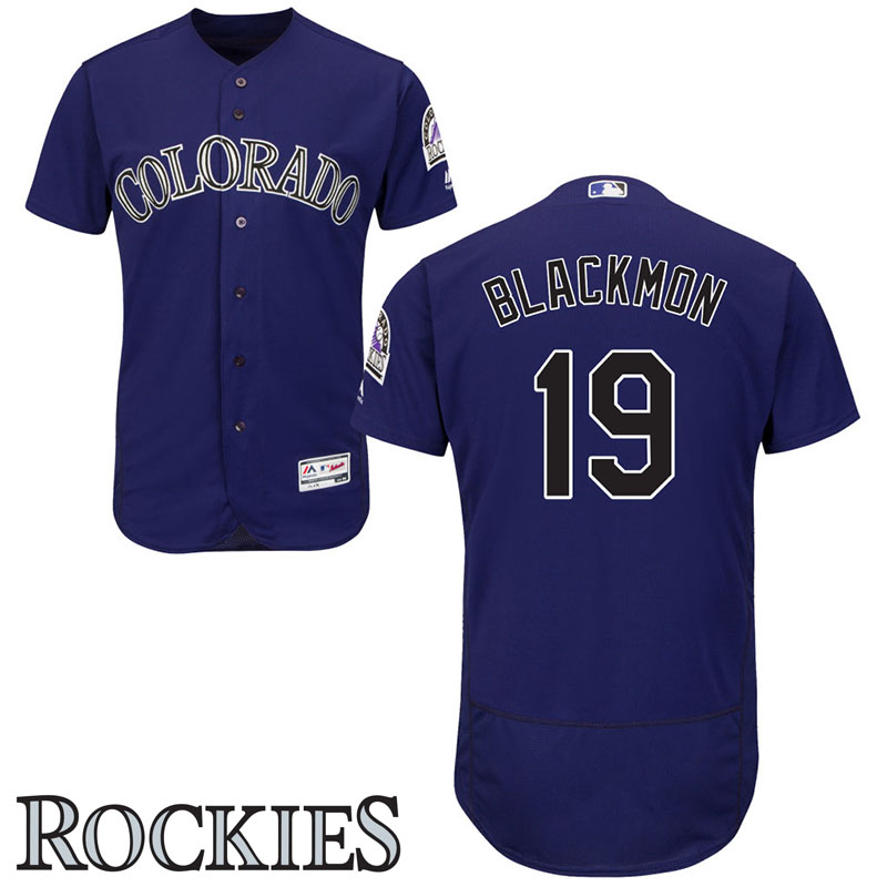 Colorado Rockies #19 Charlie Blackmon Alternate Purple Flex Base Jersey