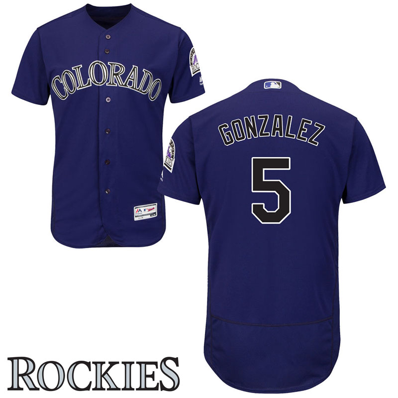 Colorado Rockies #5 Carlos Gonzalez Alternate Purple Flex Base Jersey