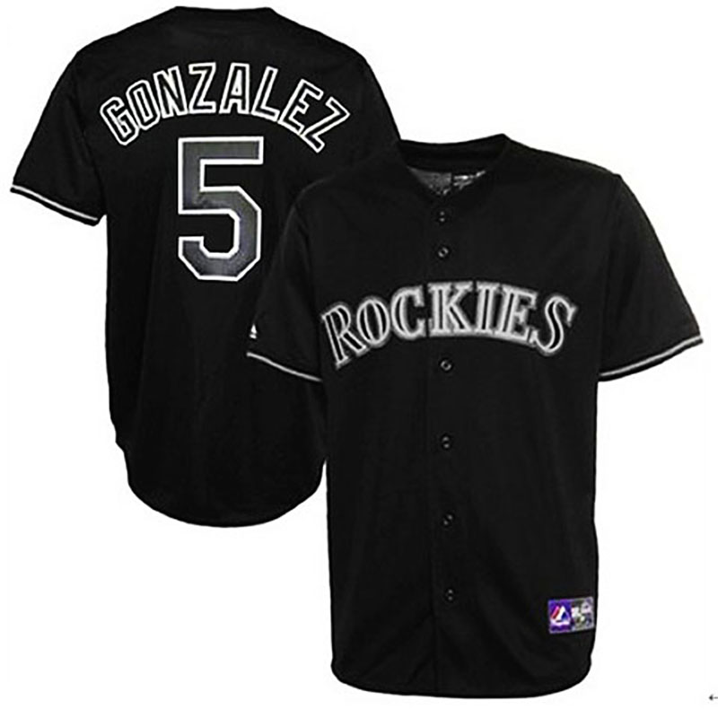 Colorado Rockies #5 Carlos Gonzalez Black Fashion Jersey