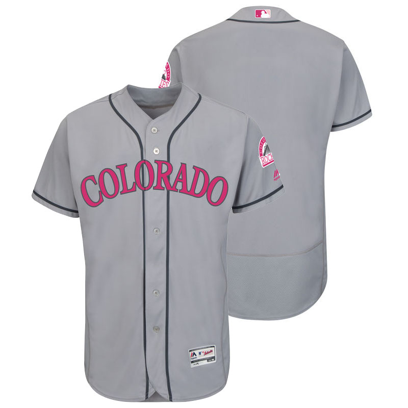 Colorado Rockies Gray Road 2016 Mother's Day Flex Base Jersey