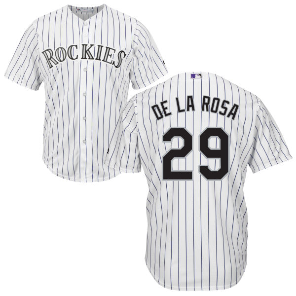 Colorado Rockies Jorge De La Rosa #29 Majestic White Authentic Cool base Jersey