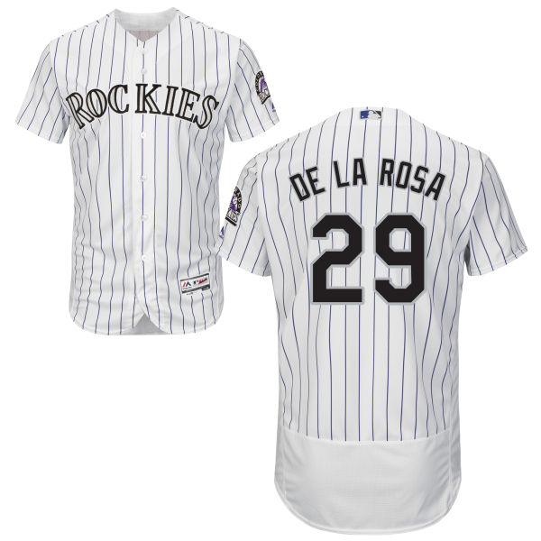 Colorado Rockies Jorge De La Rosa #29 Majestic White Authentic Collection Flexbase Jersey