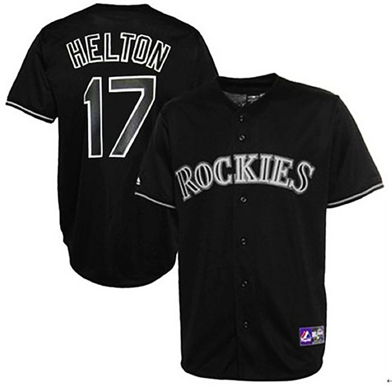 Colorado Rockies #17 Todd Helton Black Fashion Jersey