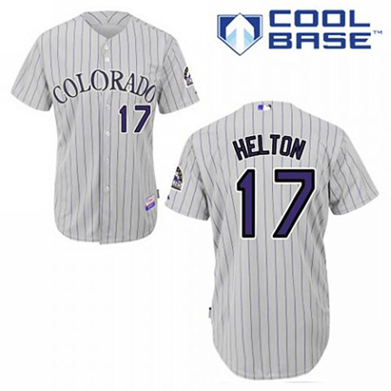 Colorado Rockies #17 Todd Helton Cool Base Grey Jersey