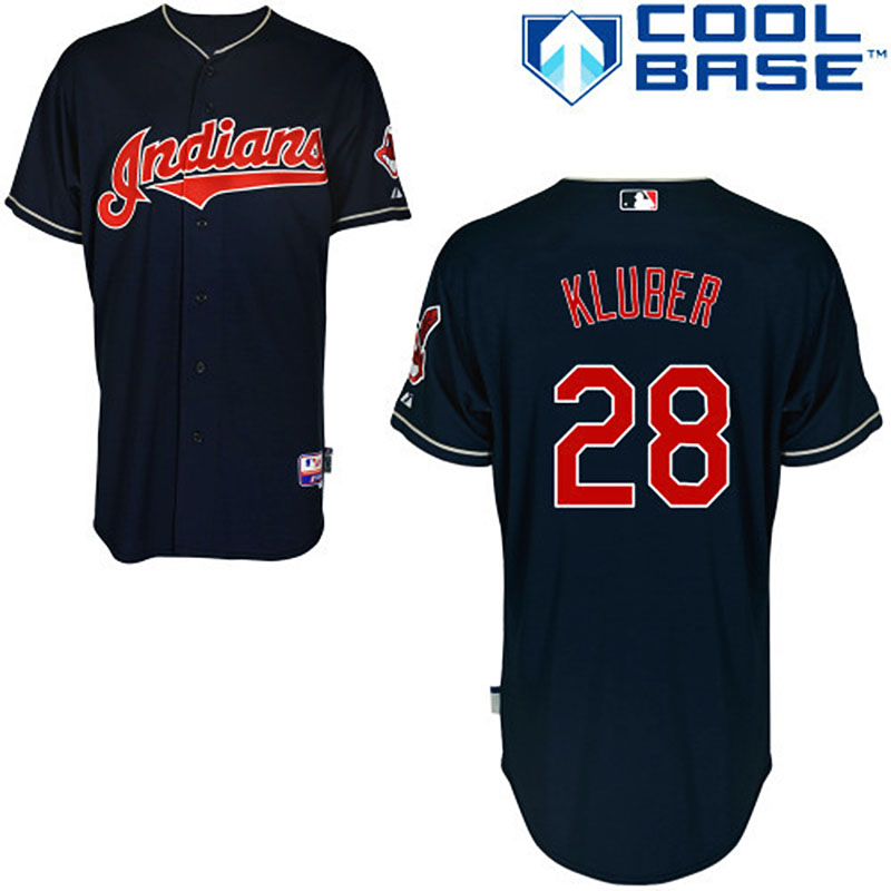 Cleveland Indian #28 Yan Gomes Blue Jersey