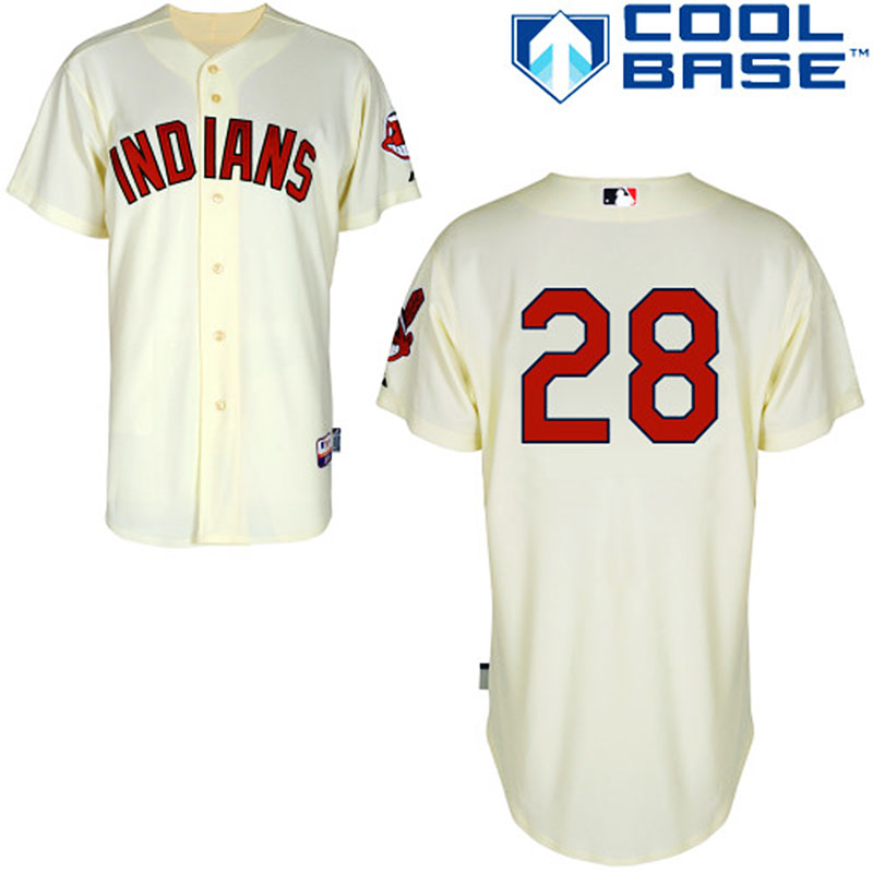 Cleveland Indian #28 Yan Gomes Creamy White Jersey