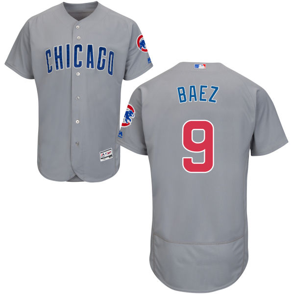 Javier Baez #9 Chicago Cubs Gray Authentic Collection Flexbase Jersey