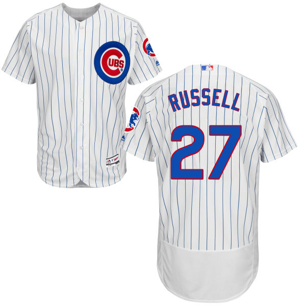 Addison Russell #27 Chicago Cubs White Authentic Collection Flexbase Jersey