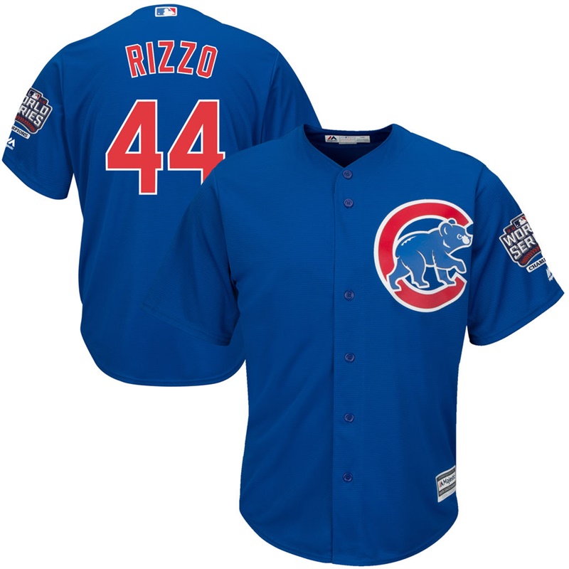 Chicago Cubs Anthony Rizzo #44 Royal Alternate 2016 World Series Champions Patch Cool Base Player Jersey