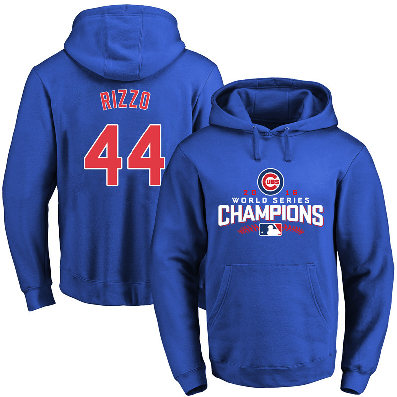 Men's Chicago Cubs Anthony Rizzo Royal 2016 World Series Champions Walk Pullover Hoodie