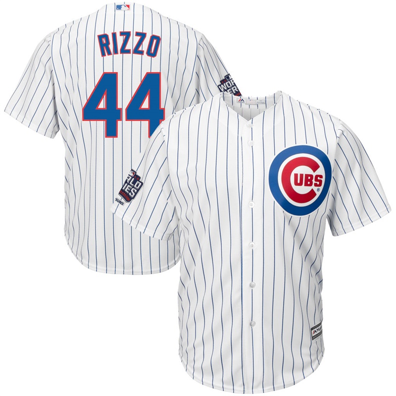 Chicago Cubs Anthony Rizzo #44 White Home 2016 World Series Champions Patch Cool Base Player Jersey