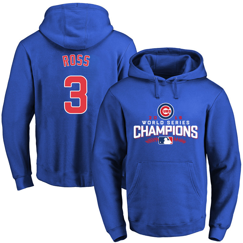 Men's Chicago Cubs David Ross Royal 2016 World Series Champions Walk Pullover Hoodie