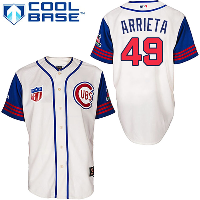 Chicago Cubs #49 Jake Arrieta 1942 Turn Back Cool Base Jersey