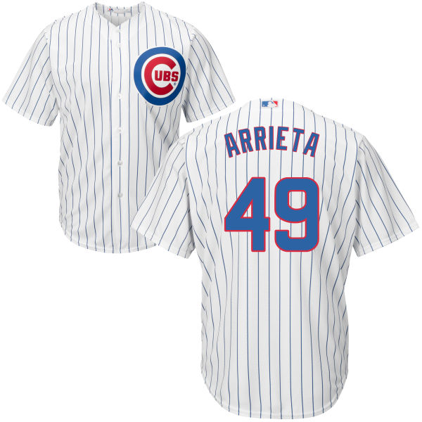 Jake Arrieta #49 Chicago Cubs White Official Cool Base Player Jersey