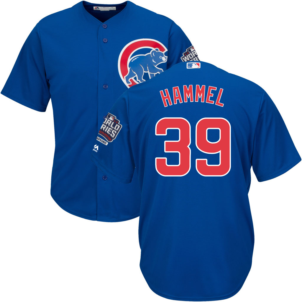 Chicago Cubs Jason Hammel #39 Royal Alternate 2016 World Series Champions Patch Cool Base Player Jersey