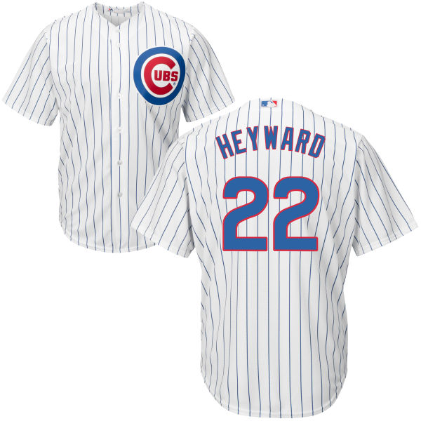 Chicago Cubs #22 Jason Heyward Majestic White Cool Base Authentic Player Jersey