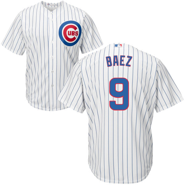 Javier Baez #9 Chicago Cubs White Official Cool Base Player Jersey