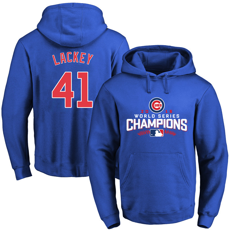 Men's Chicago Cubs John Lackey Royal 2016 World Series Champions Walk Pullover Hoodie