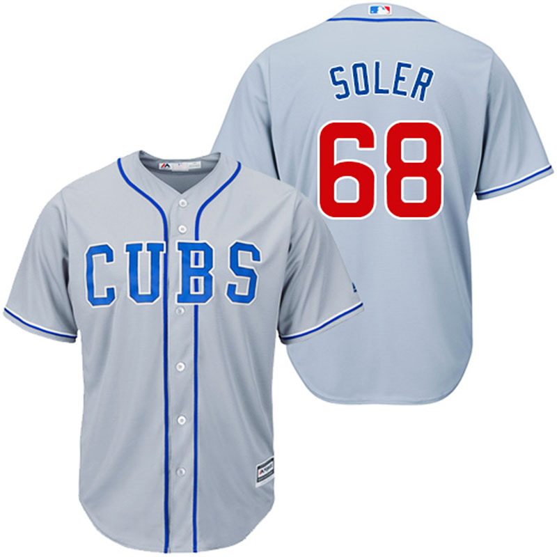 Chicago Cubs #68 Jorge Soler Gray Road Cool Base Jersey